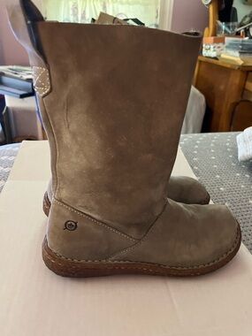 Born Brown Suede Mid-Calf Heeled Boots